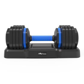 Adjustable Dumbbell - 55lb Single Dumbbell with Anti-Slip Handle, Fast Adjust Weight by Turning Handle with Tray