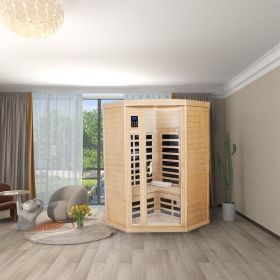 Two persons Hemlock Far infrared corner Indoor sauna room