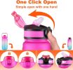 2 Pack Motivational Water Bottle With Straw, 27 oz & 64 oz Water Bottle With Times To Drink, Leakproof BPA & Toxic Free, Perfect For Office, School