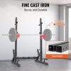 VEVOR Squat Stand Power Rack, Multi-Functional Barbell Rack with Hook, Weight Plate Storage Attachment, Adjustable Free Bench Press Stands