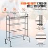 VEVOR Basketball Rack, 4-Layers Rolling Basketball Shooting Training Stand, Sports Equipment Storage Organizer with Wheels, Hooks and Baskets