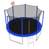 12FT Trampoline for Kids & Adults with Basketball Hoop and Ball ,Recreational Trampolines with Safety Enclosure for Back Yard Outdoor