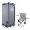 Portable Full Size Grey Infrared Sauna tent‚ÄìPersonal Home Spa, with Infrared Panels, Heating Foot Pad, Controller, Foldable Chair