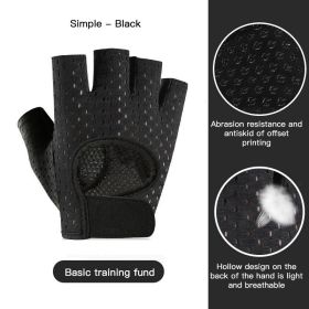 Breathable Fitness Gloves Gym Weightlifting Yoga Bodybuilding Training Sports Thin Non-slip Half Finger Cycling Gloves Equipment (Ships From: China, Color: Black M2)