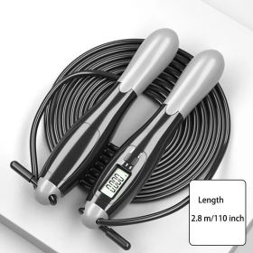 1pc Gym Fitness Smart Jump Rope With LCD Screen Counting Speed Skipping 2.8 M / 9.18ft (Color: Gray, Items: Skipping Rope)