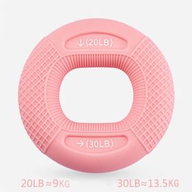 40-80LB Strength Hand Grip Ring; Muscle Power Training Silicone Ring; Fitness Body Building Carpal Expander Training Finger Ring (Color: Pink-20-30BL)