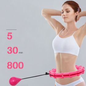 Fitness Ring Adjustable Sport Hoops Abdominal Thin Waist Exercise Detachable Massage Fitness Hoops Gym Home Training Weight Loss (Color: Pink, size: 24 knots)