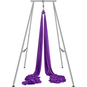 VEVOR Aerial Yoga Frame & Yoga Hammock, 9.67 ft Height Professional Yoga Swing Stand Comes with 13.1 Yards Aerial Hammock (Color: Purple, Includes Hammock: Yes)