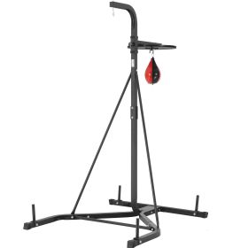 VEVOR 2 in 1 Punching Bag Stand, Steel Heavy Duty Workout Equipment, Adjustable Height Boxing Punching Bag and Speed Bag Stand (size: 64 x 47 x 87 inches)