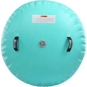 VEVOR Air Mat Tumble Track Air Spot, Round Inflatable Air Roller, Air Barrel Gymnastic Equipment with Electric Pump (Color: Mint Green, size: 31.5 x 52.2 inches)