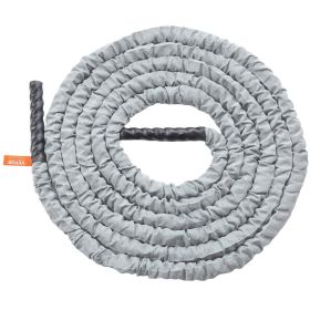 VEVOR Battle Rope 1.5" 30Ft Gym Workout Strength Training Exercise Fitness Rope (Product Type: Battle Rope with Protective Sleeve, Color: Gray)