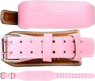 Pink Leather Weight Lifting Belt (size: M)