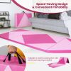 4-Panel PU Leather Folding Exercise Gym Mat with Hook and Loop Fasteners