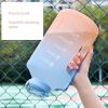 YCALLEY Sport Water Bottle Reminder Silicone Sith Straw Waterbottle Items Fitness Big Bottles 1500ML / 2300ML / 3800ML Sport